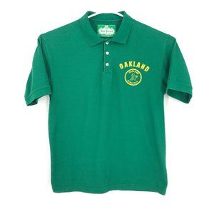 Oakland Athletics Mens Polo Shirt Small Green Short Sleeve Pullover MLB Baseball